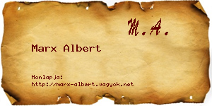 Marx Albert névjegykártya
