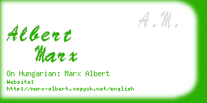 albert marx business card